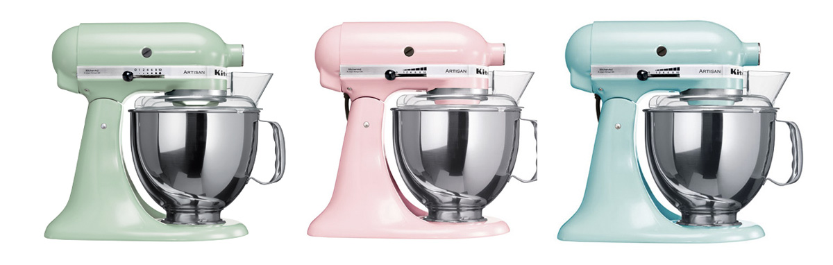 Robot Kitchen Aid pastel rose, bleu et mint Robot Kitchen Aid pastel rose, bleu et mint