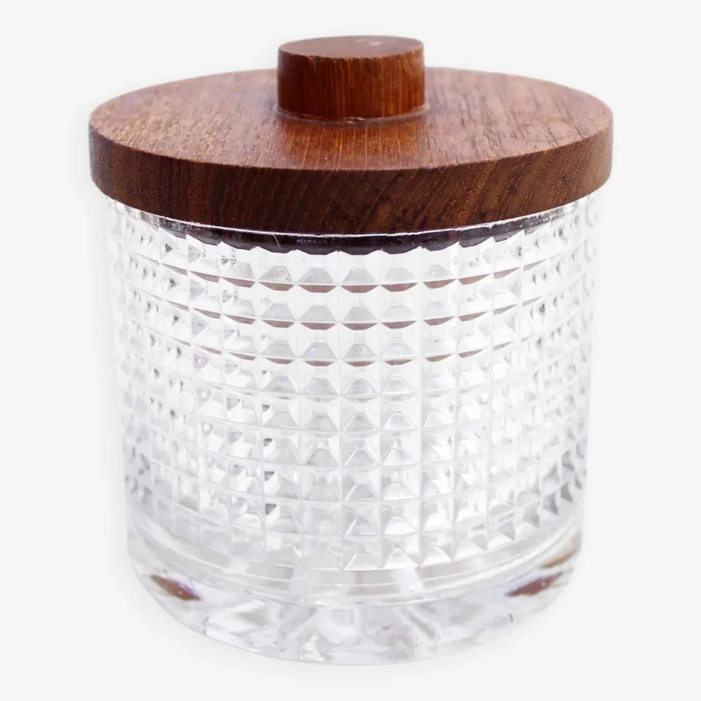 bonbonniere vintage verre teck