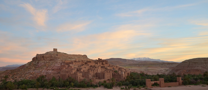 Le lever de soleil sur le ksar d'Aït Ben Haddou