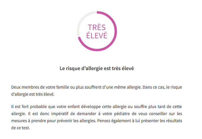 Risques d'allergie de bébé