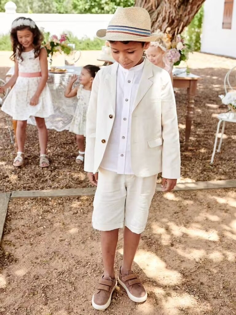 veste de ceremonie garcon en cotonlin