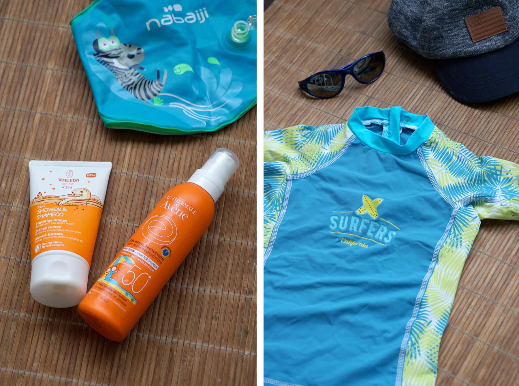 Protection solaire enfant : maillot anti UV et crème solaire