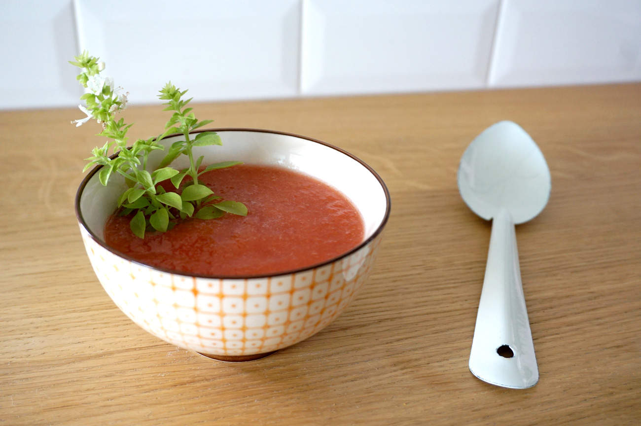 Gaspacho tomates melon basilic