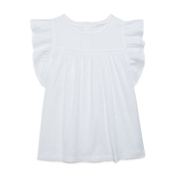 Mode fille blouse plumeti blanche