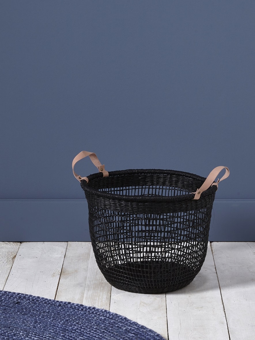 Déco Cyrillus : collection printemps-été 2018 : Panier ajouré avec anses en cuir