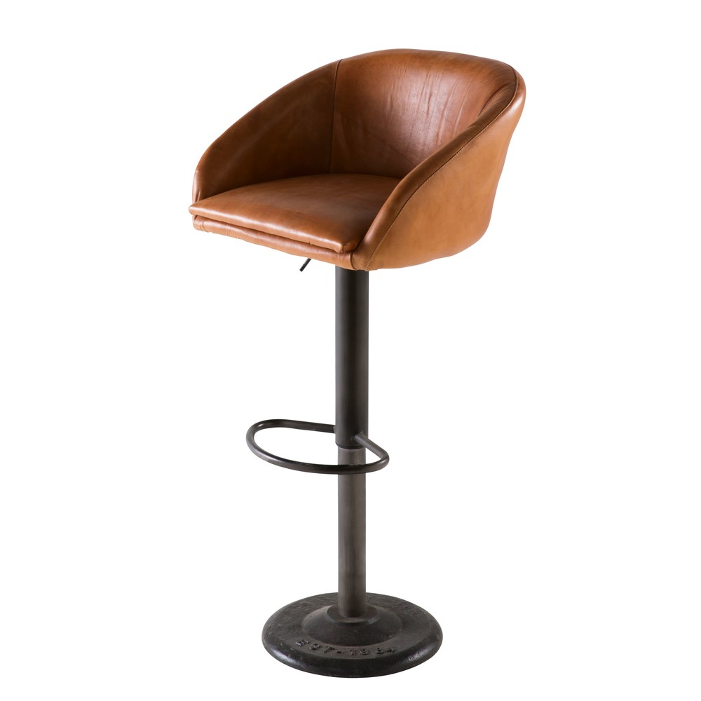 Deco industrielle chaise de bar cuir