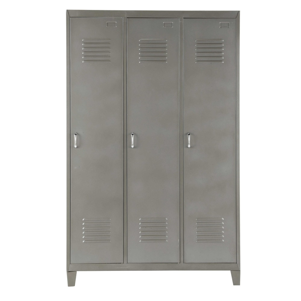 Deco industrielle dressing vestiaire metal gris