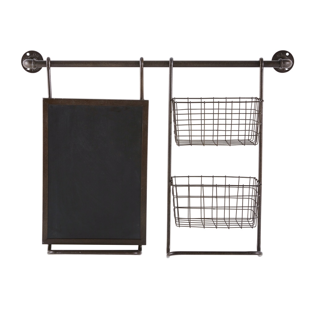 Deco industrielle etagere murale tableau ardoise