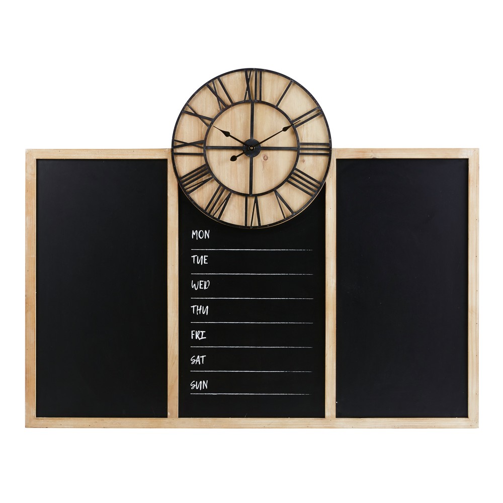 Deco industrielle horloge avec tableau ardoise