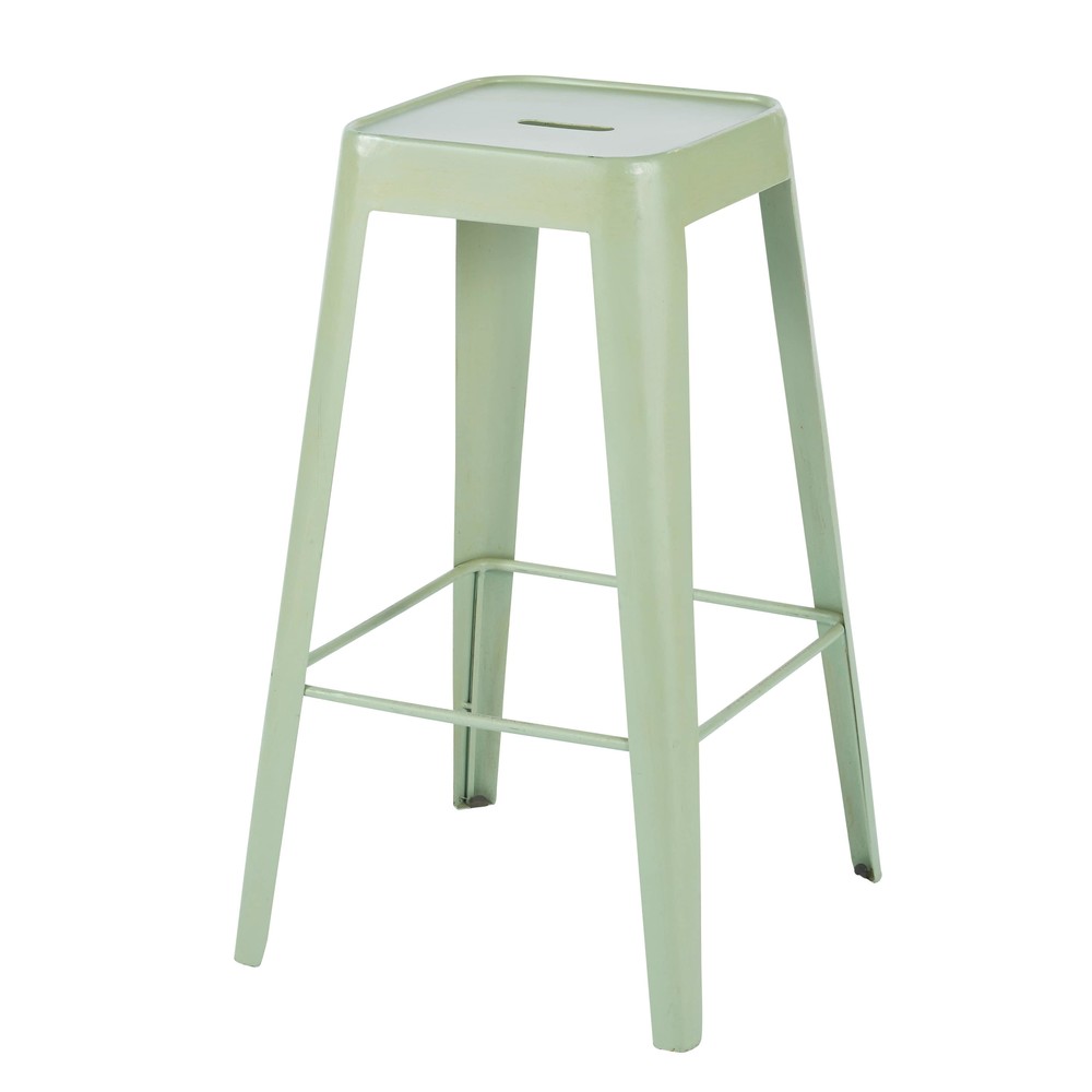 Deco industrielle tabouret de bar indus en metal vert