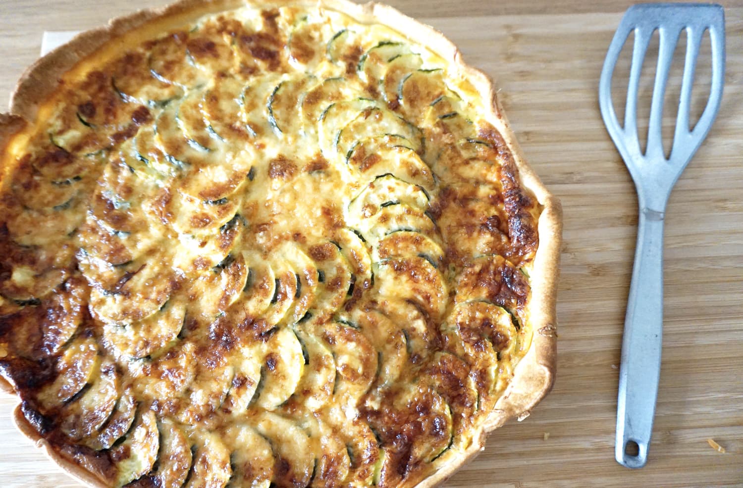 Tarte truite fumee courgettes