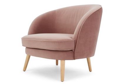 Fauteuil appoint velours rose
