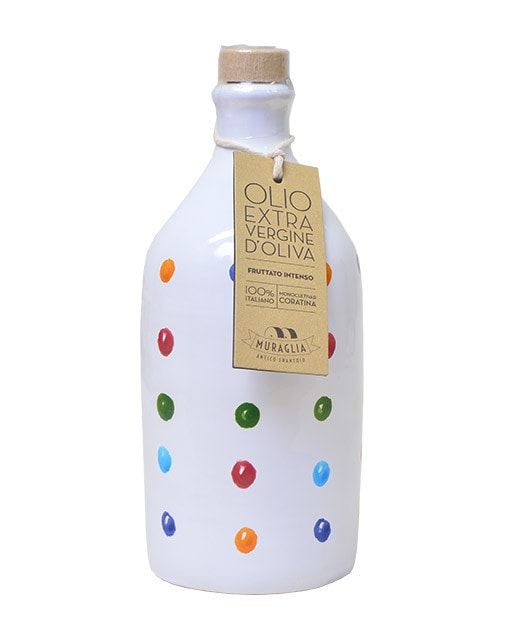 Idee cadeau huile olive pouilles bouteille pois muraglia