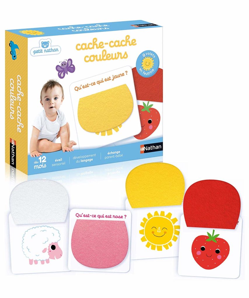 Jeu cadeau bebe cache cache couleur