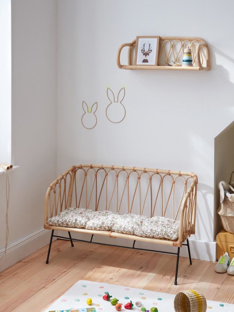 Banquette enfant rotin