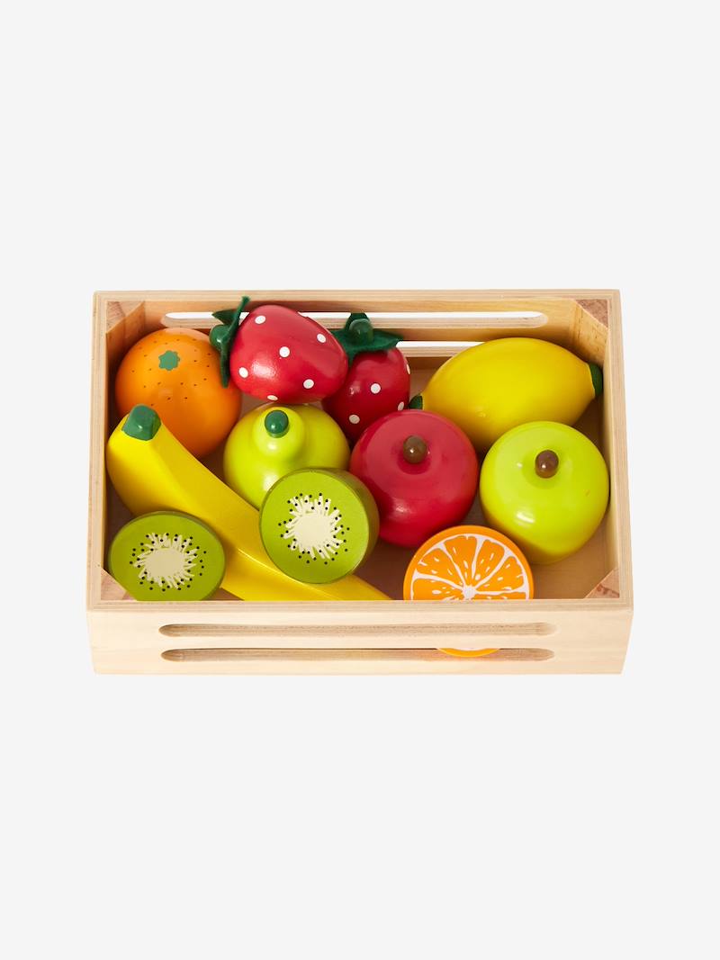 ROBA Jouets Fruits Et Légumes Pour Marchande Et Cuisine Enfant 4 Paniers En Bois