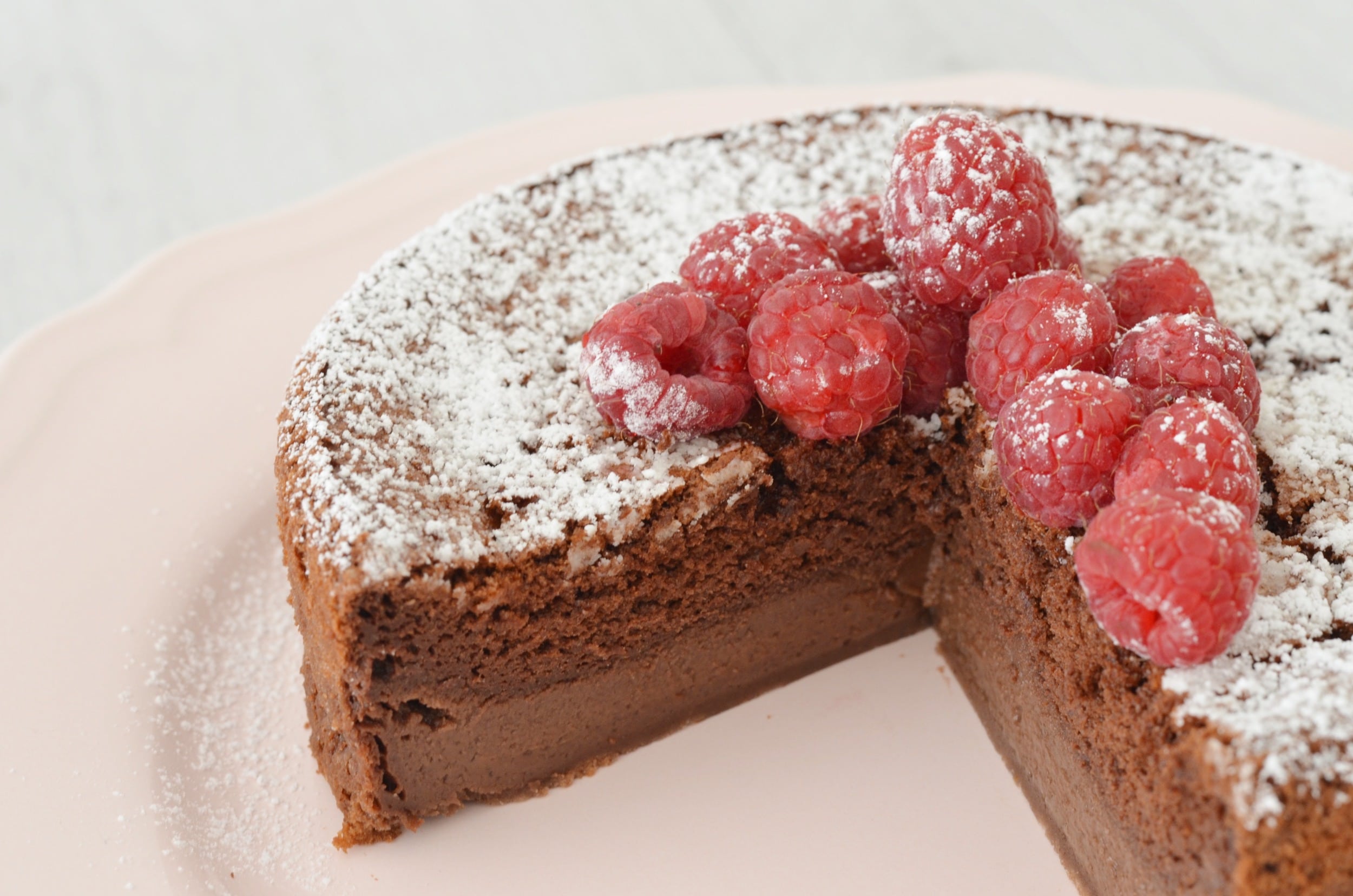 Recette gateau magique chocolat framboises