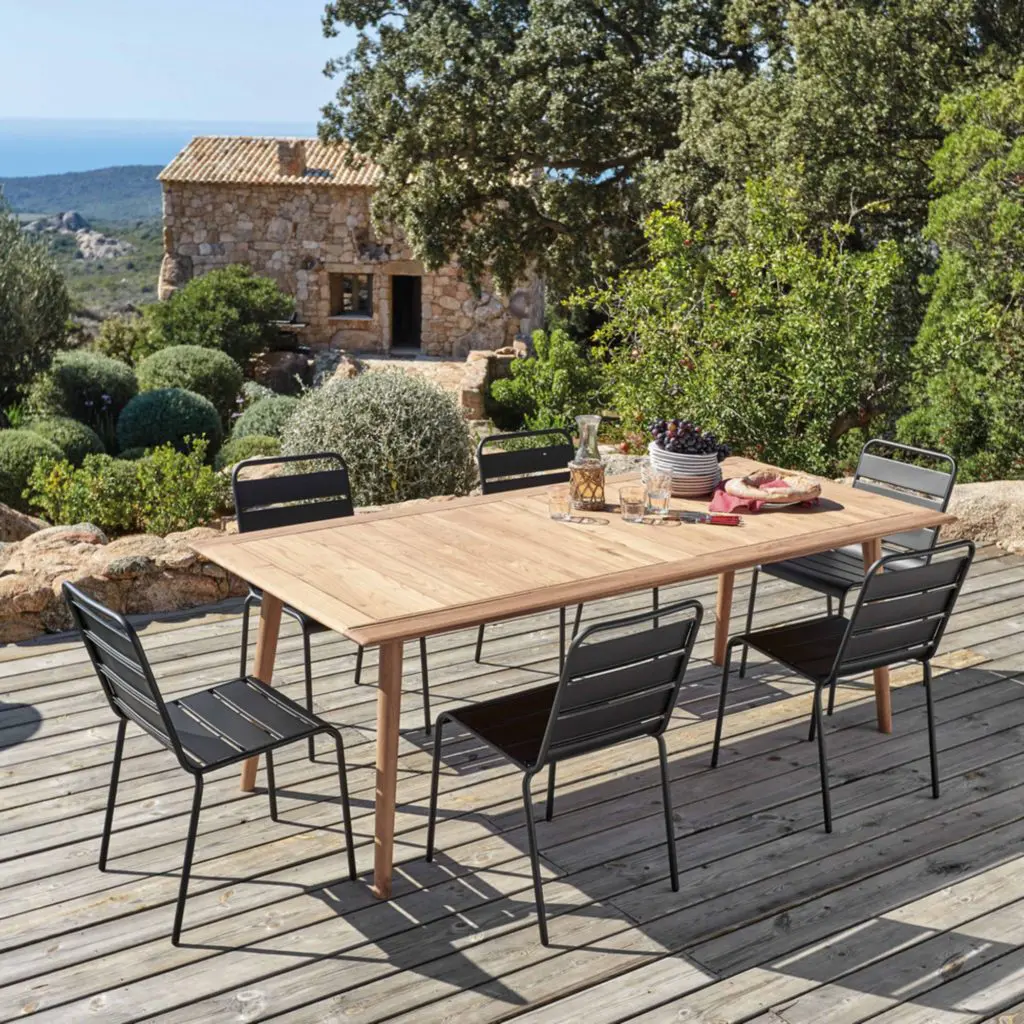 Table de jardin personnes en acacia massif