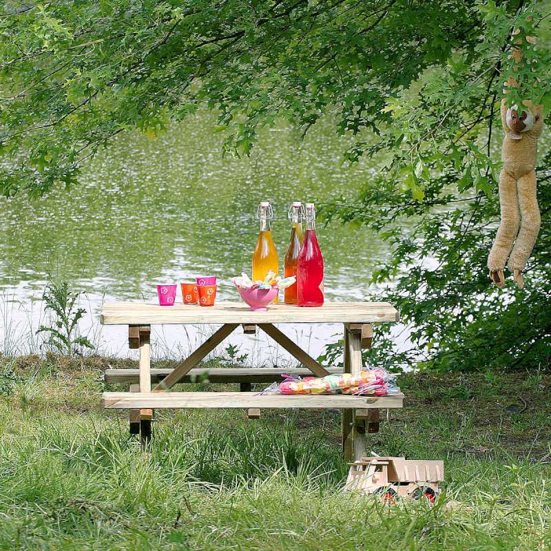 table pique nique enfant bois