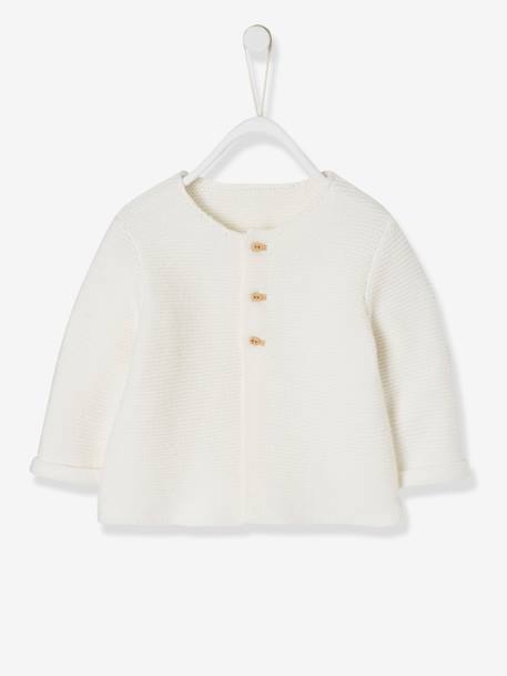 gilet bebe naissance en tricot point mousse