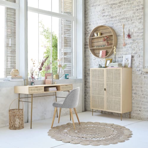 armoire portes cannage en rotin