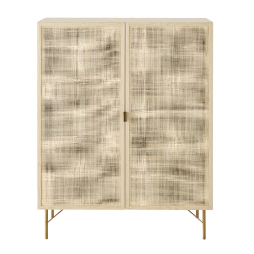 armoire portes cannage en rotin