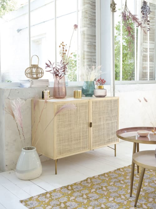 buffet portes cannage en rotin