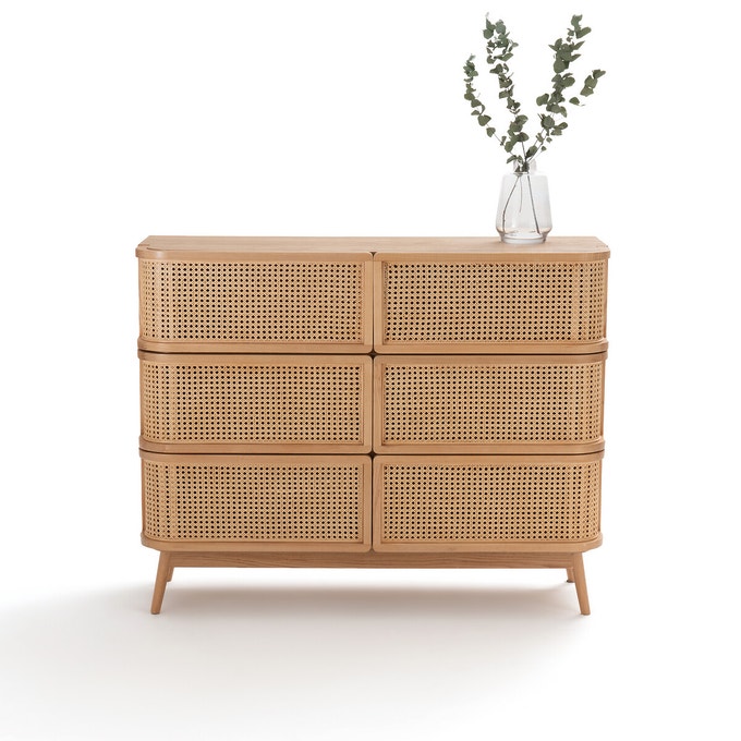 commode cannage tiroirs