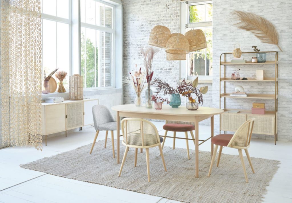 meuble cannage rotin deco boho vintage