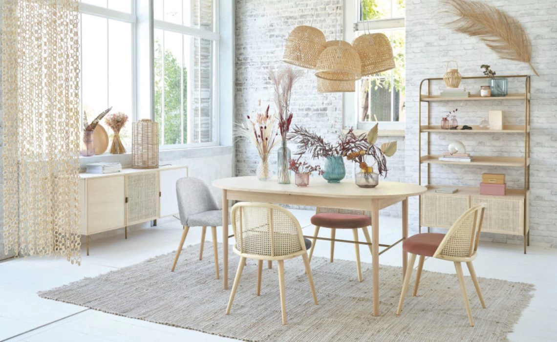 meuble cannage rotin deco boho vintage
