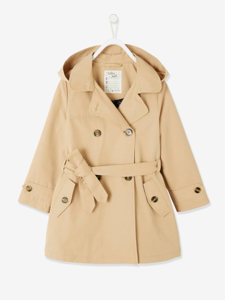 trench a capuche deperlant fille