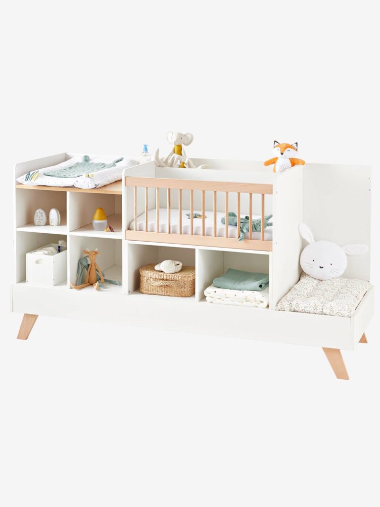 lit bebe evolutif plan a langer rangement