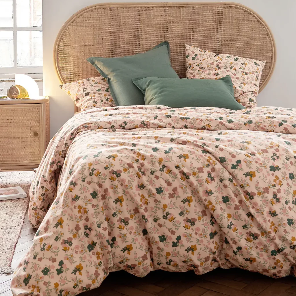 housse couette fleurs