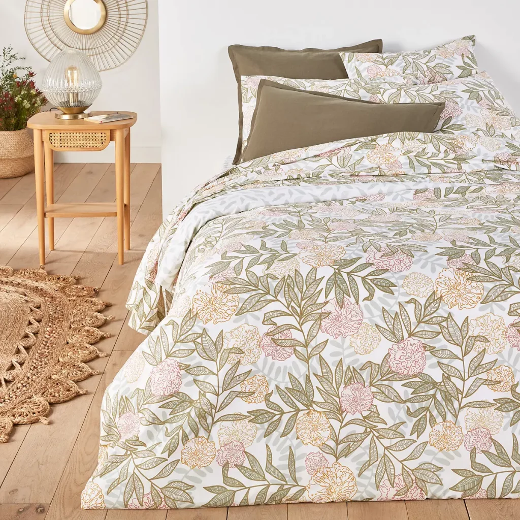 housse couette fleurs