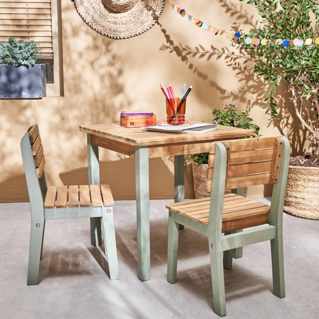 table jardin enfant bois