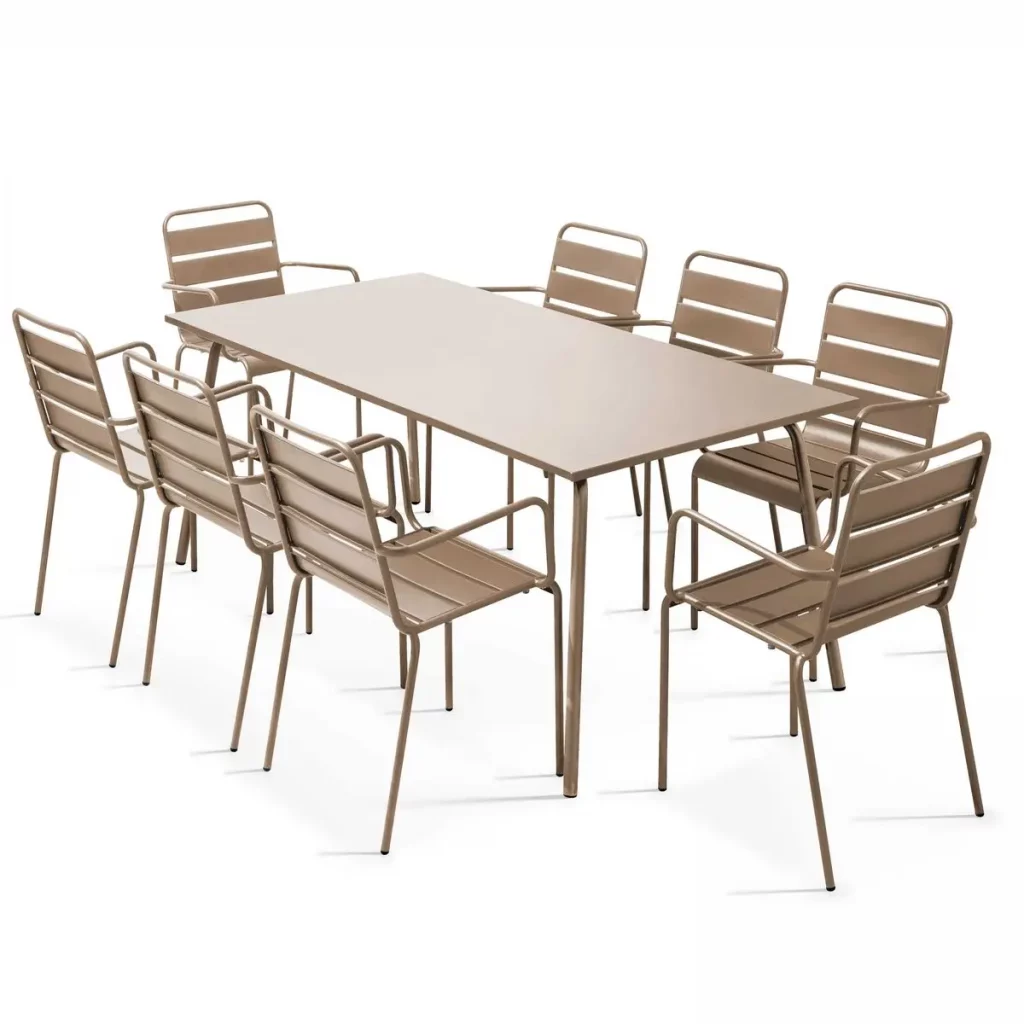 ensemble table chaises jardin la redoute