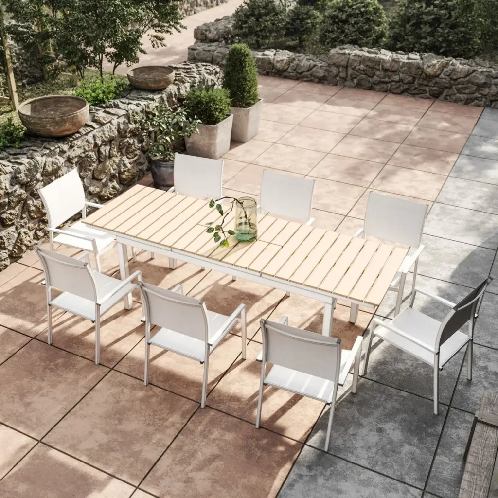 ensemble table chaises jardin la redoute