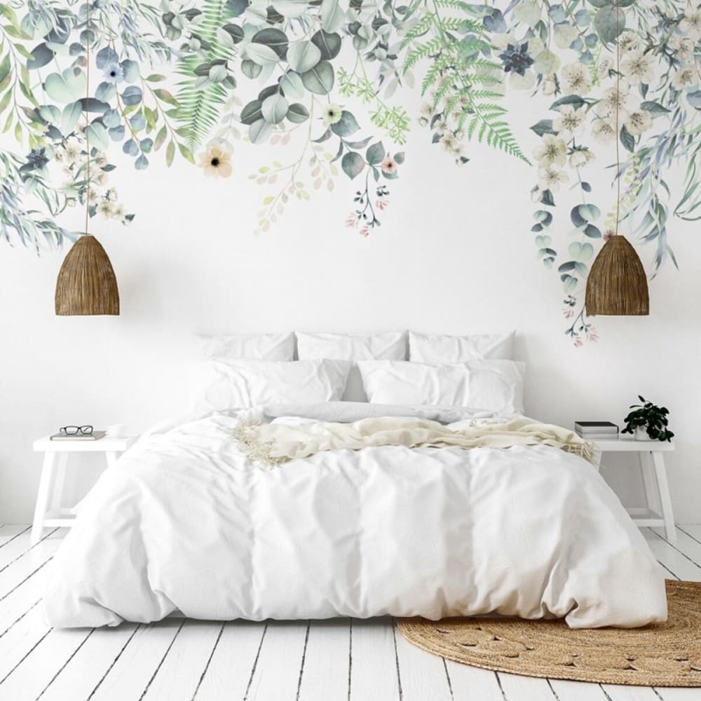 papier peint maisons du monde fleurs