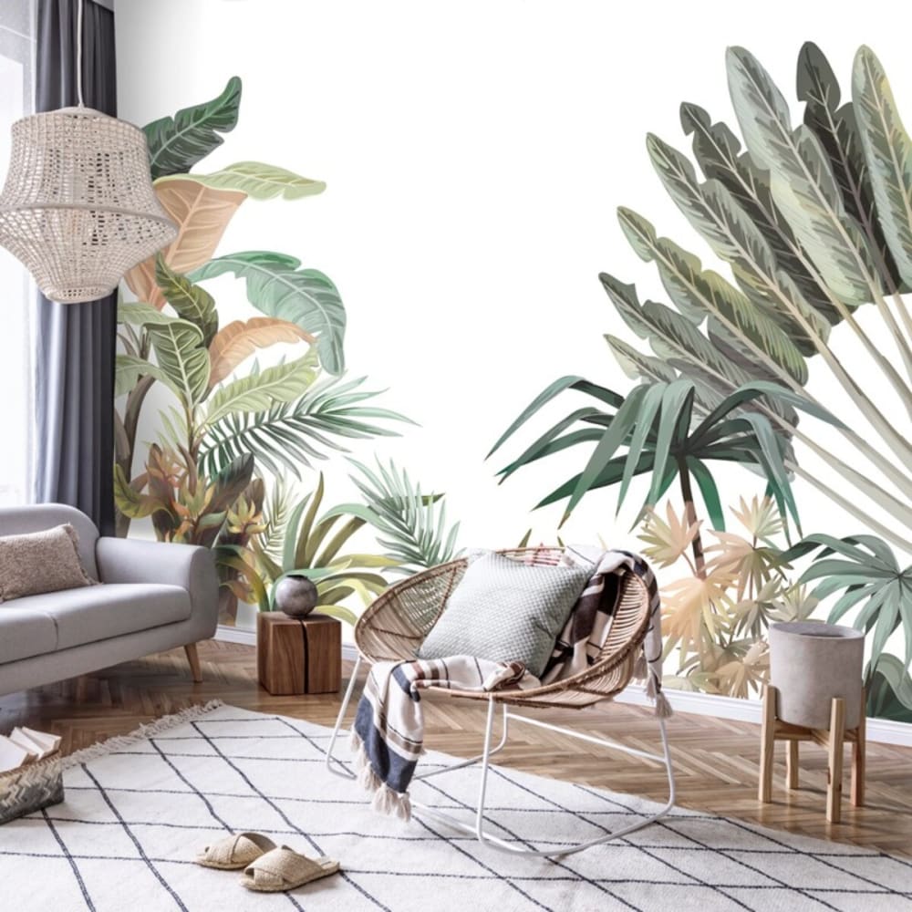 papier peint panoramique intisse feuillage jungle