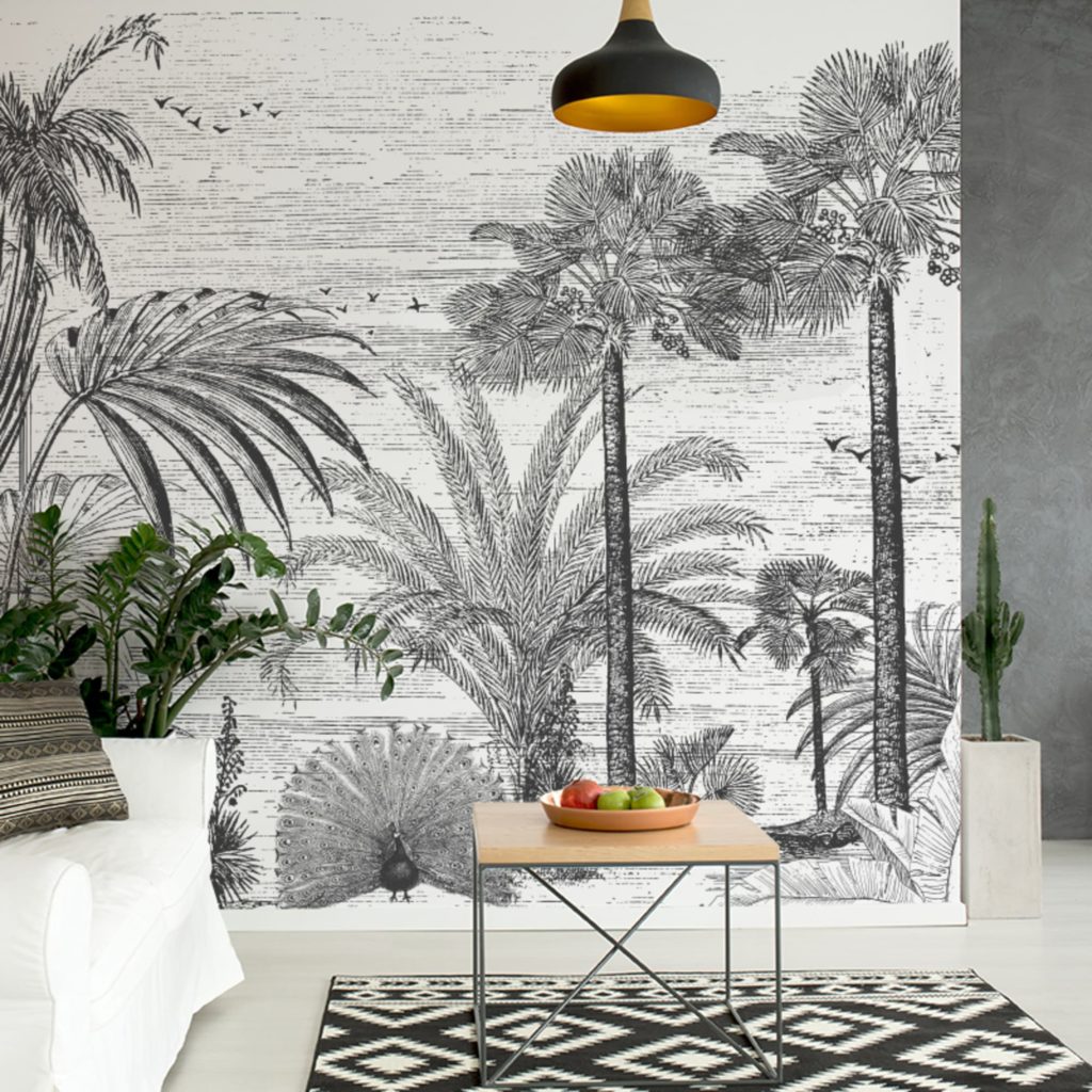 papier peint panoramique intisse nature palmier