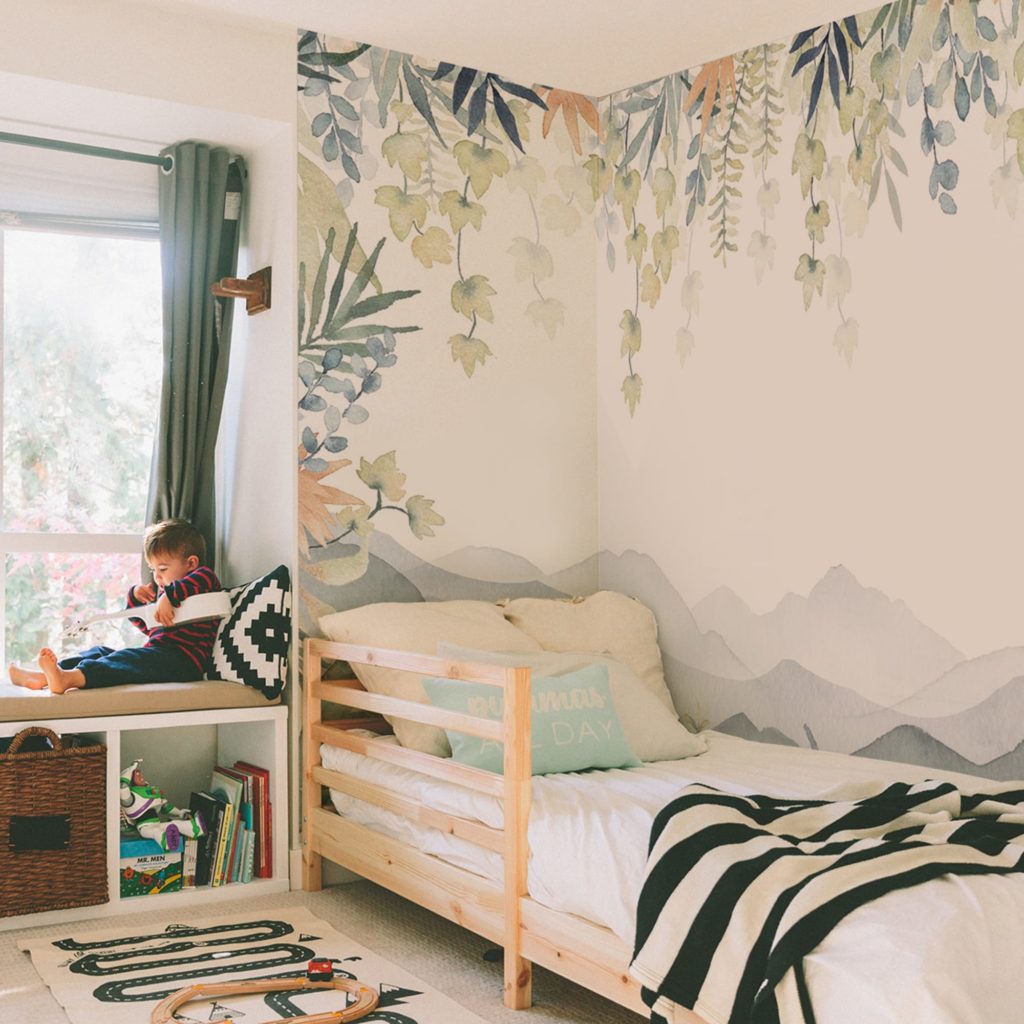 papier peint panoramique nature chambre enfant