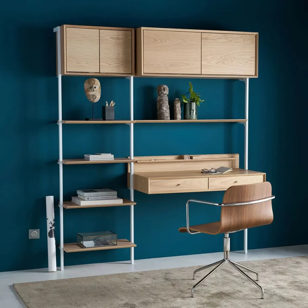 bureau avec rangement etagere