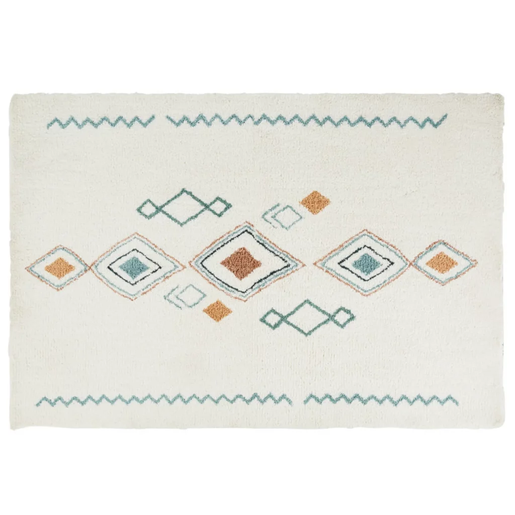 tapis tufte motifs berberes geometriques