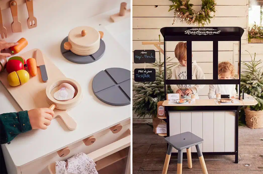 jouet imitation bois marchande dinette menage
