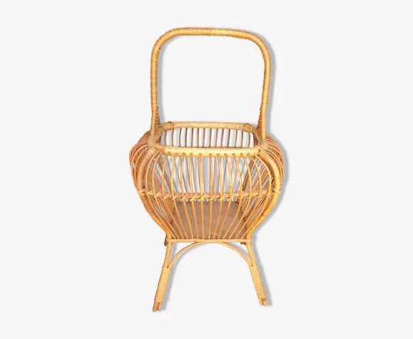 panier rotin couture tricot vintage