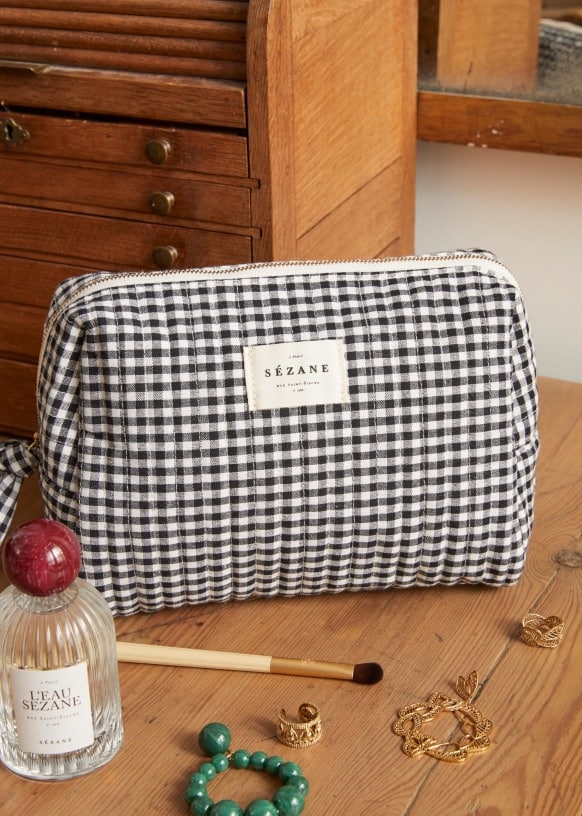 trousse toilette vichy sezane idee cadeau femme