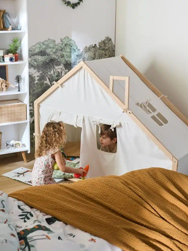 cabane en tissu et bois fsc idee cadeau enfant