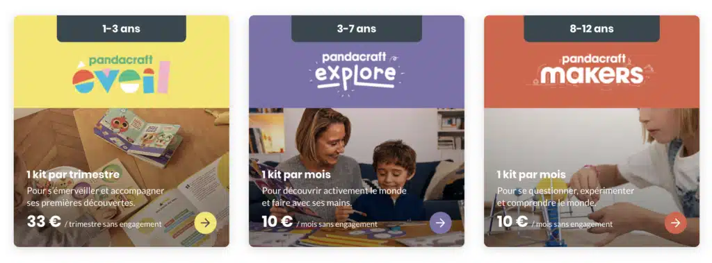 kit box creative enfant pandacraft