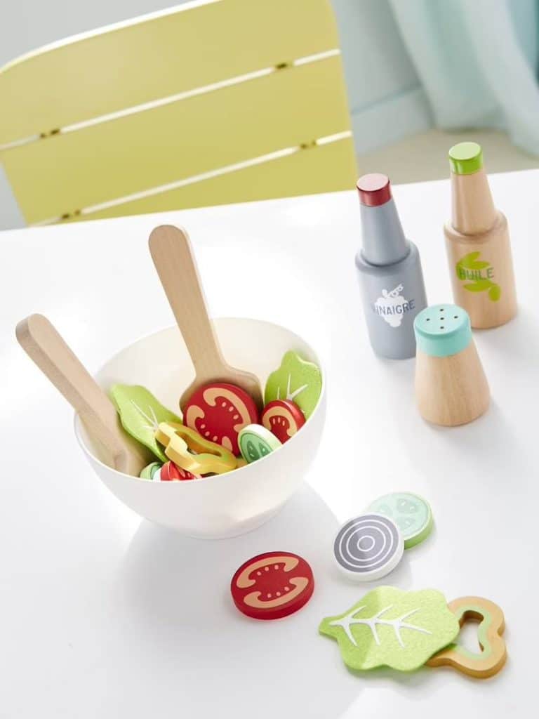 jouet en bois set de salade en bois fsc