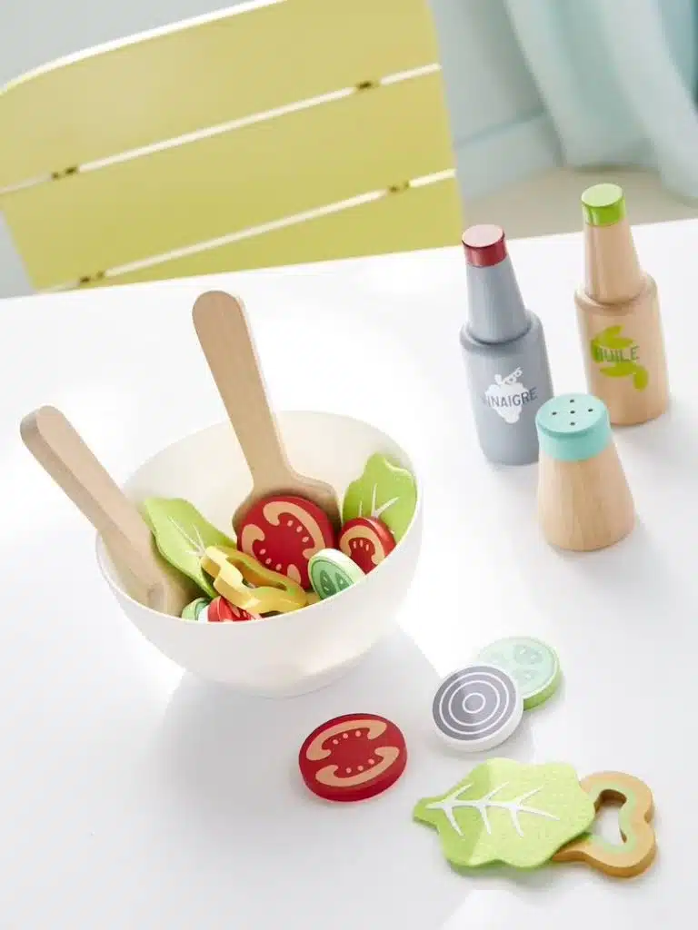 jouet en bois set de salade en bois fsc